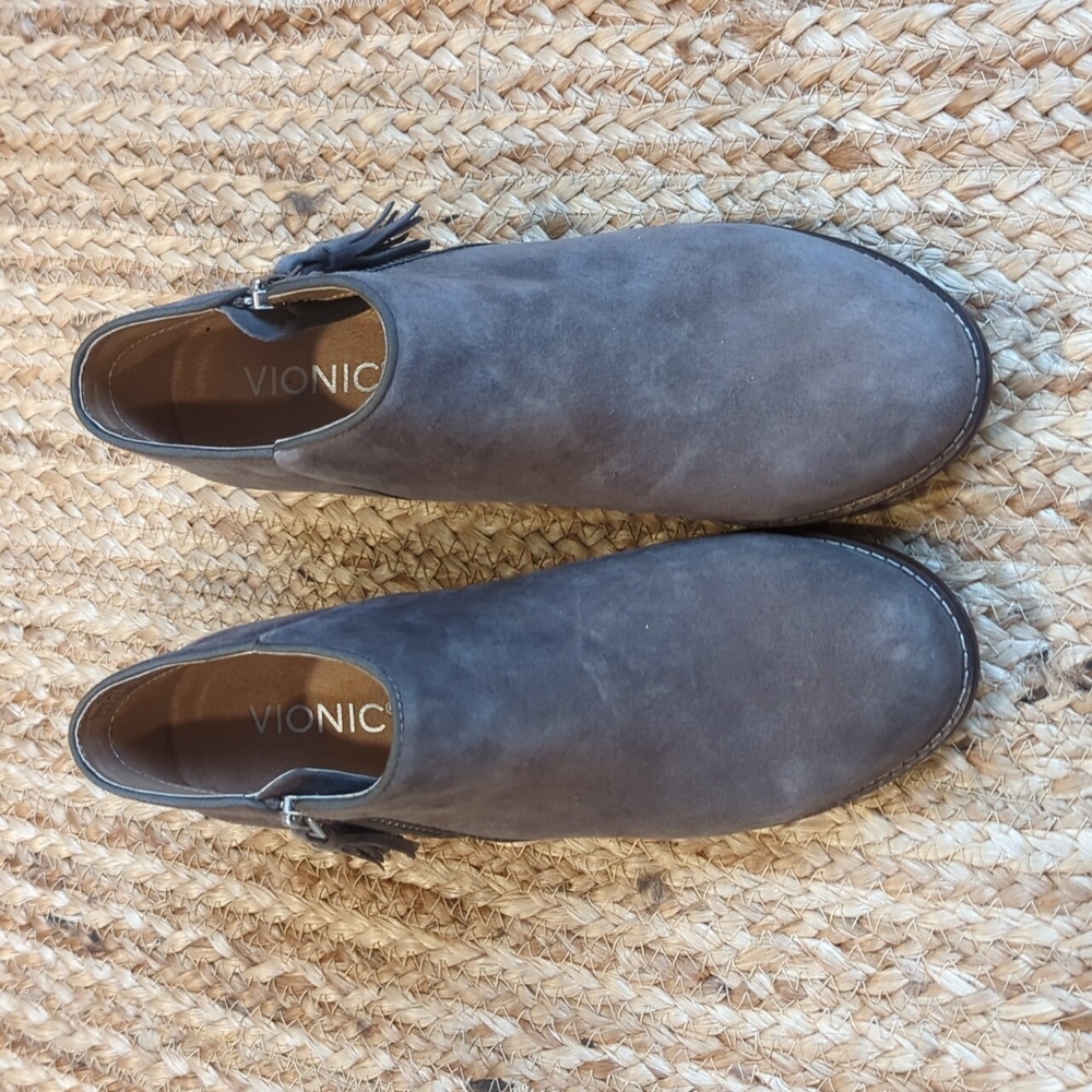 Vionic Charcoal Suede Ankle Boots - Picture 3 of 6